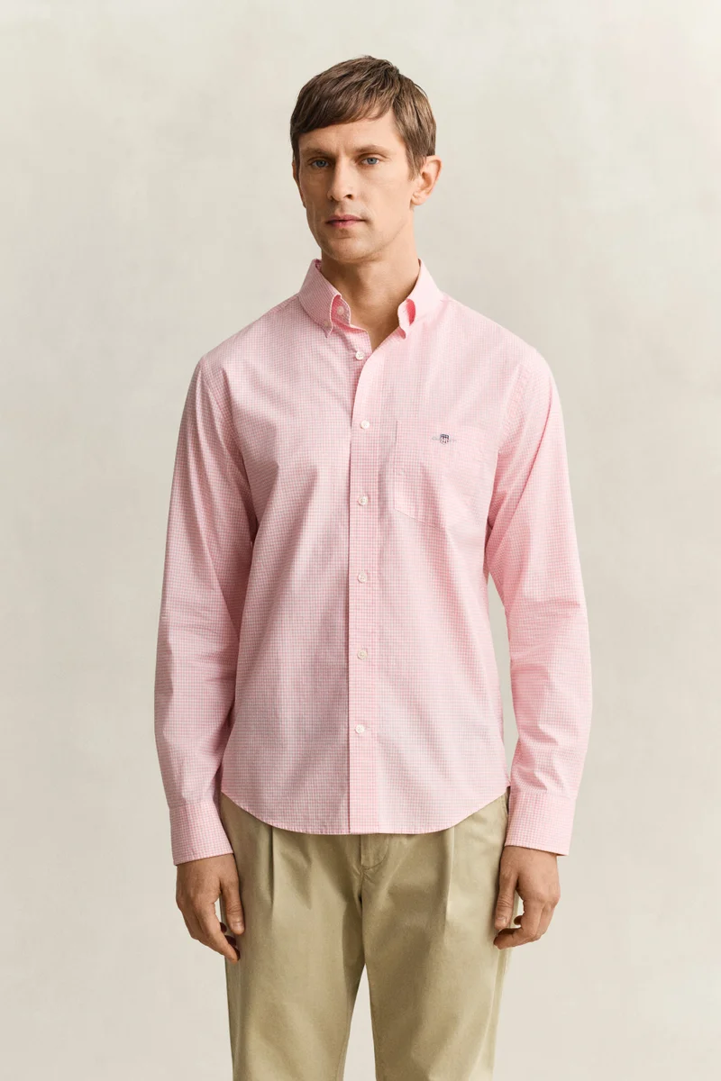 GANT  Regular Classic Poplin Gingham Shirt for Men | Best Price UAE
